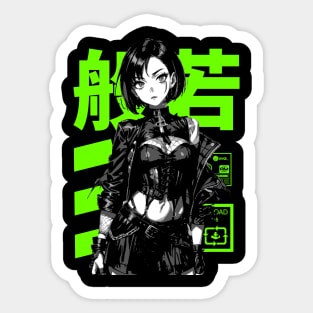 Goth Grunge Anime Manga Girl Cyberpunk Dark Techno Style Goth Japanese Fashion #6 Sticker